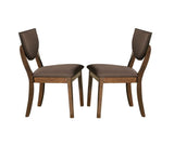 Set of 2pc Side Dining Room Walnut Finish Solid wood Dark Chocolate Fabric Upholstered Modern B011P214576