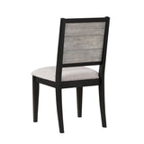 ZUN Set of 2 Dining Chairs with Upholstered Seat, Grey and Black B016P227318