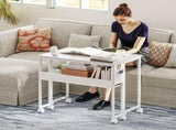 Foldable Computer Desk with Storage Bag, Shelf and Wheels, Space-Saving Folding Desk for Home 85910354