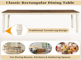 TREXM Traditional Rectangular Dining Table with Framed Wood Top and Turned Legs for Dining Room & N715P503381N