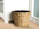 Natural Finish Water Hyacinth Trash Can with Removable Liner, 1.8 Gallon 04788000