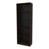 FM FURNITURE Dam Bookcase with Open Storage and 5 Shelves, Stained Walnut B128P301394