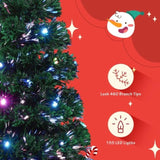 ZUN Pre-lit Optical Fiber Christmas Artificial Tree 4-Piece Set, Christmas Garland, Wreath and set of 2 N710P181626Z