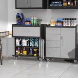 Sturdy and Durable Metal Tool Cabinet for Garage Wheels - Mobile Heavy-Duty Storage Cabinet T2398P222833