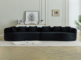 Curved Sectional Sofa, 111.5-inch Oversized Modern Bone-Free Cloud Sofa with 6 Pillows Luxury W3505P456572