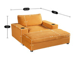 42.8" Oversized Chaise Lounge Chair with Storage Ottoman, Corduroy Sofa Bed with Cup Holders & USB N765P350851Y