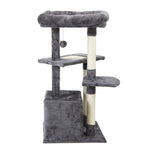 ZUN Double Level Cat Tree Stand House Furniture Kittens Activity Tower Posts Kitty Pet Play House - dark W2181P190598