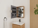 20'' Bathroom Mirror Cabinet with Storage,Wall Mounted Medicine Cabinet with Mirror Door,Adjustable W999P470282