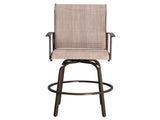 2pcs Wrought Iron Swivel Bar Chair Patio Swivel Bar Stools Brown 77628809