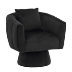 ZUN 360&deg; Swivel Accent Chair, Modern Velvet Fabric Living Room Armchair with Fluffy Cushions, Comfy Wide 27780412