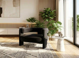 Accent Chair Living Room, Velvet Comfy Single Sofa Chair Mid-Century Modern Armchair Wooden Legs 01962511