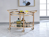 Lakelyn Clear Glass & Rose Gold Finish Serving Cart B2726P408080