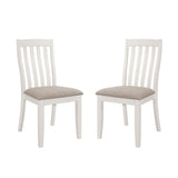 ZUN Set of 2 Light Brown Upholstered Dining Chairs, Off White B016P227369