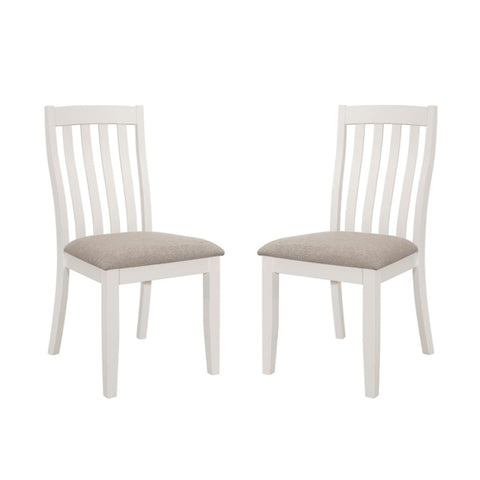 ZUN Set of 2 Light Brown Upholstered Dining Chairs, Off White B016P227369