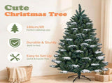 6FT Green Snow-Flocked Palm Tree, 1087 PVCPE Tips, 3-Section Auto-Open Christmas Tree 58877644