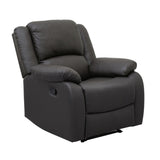 Modern Reclining Chair Dark Brown Faux Leather Upholstery Pillowtop Arms Solid Wood Frame 1pc Living B011P188428