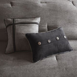 7 Piece Faux Suede Comforter Set Grey King B03596892