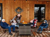 28-Inch Fire Table50000 BTU Gas Firepit with Volcanic Stone Black 53574282