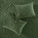 3 Piece Velvet Quilt Set Green King/Cal King B03597557