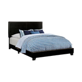 Black Upholstered Queen Panel Bed B062P155552