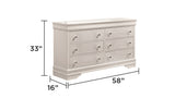 ZUN Blaze Modern Style 6- Drawer Dresser Made with Wood in White B009P286630