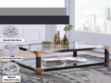 Lafty Clear Glass & White Brushed Finish Coffee Table B2726P256354