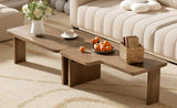 U-Can Modern Minimalist Coffee Table Set, Rectangle Coffee Table with Splicing Design, N724P232174D