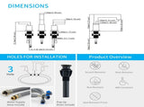 Matte Black Widespread Bathroom Faucet, Waterfall Bathroom Faucets for Sink 3 Hole, 2-Handles Modern T3177P277508