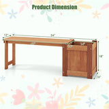 ZUN Outdoor bench with planter box, teak 57707111