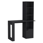 ZUN Iowa Computer Desk with 1-Cabinet and 4-Tier Bookcase B200P188864