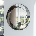 ZUN 24 inch Wall-Mounted Silver Decorative Round Wall Mirror for Home, Living Room, Bedroom, Entryway W1043P188136