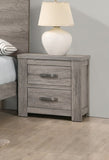 Bedroom Furniture Rustic Light Grey Simple 1pc Nightstand 2-Drawers Bed Side Table Solidwood B011P236769