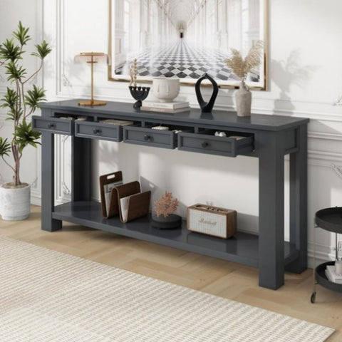 ZUN Console Table/Sofa Table with Storage Drawers and Bottom Shelf for Entryway Hallway 10129983