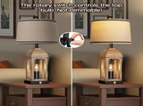 Table Lamp for Living Room, Farmhouse Set of 2 with USB AC and Nightlight, 26" Rustic Bedside W3355P323265