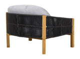 Grotta Outdoor Wood Club Chair, Dark Gray Rope with Gray Cushion N775P301130G