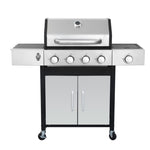 ZUN 4-Burner Propane Gas BBQ Grill with Side Burner, 46790BTU Output With Enameled Cast Iron Cooking W2938P208384