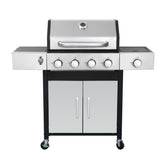4-Burner Propane Gas BBQ Grill with Side Burner, 46790BTU Output With Enameled Cast Iron Cooking W2938P208384