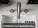 8-Inch Widespread Bathroom Faucet, 2-Handle 3-Hole with 360&deg Pull-Down Sprayer and Pop-Up Drain, 30261772