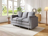 Modern 3-seater Sofa 79.5" Sofa Couch Upholstered Sofa with Dual-layer Seat Cushions for Living N763P351754R