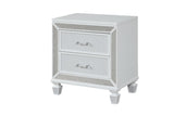 Crystal Modern Style 2-Drawer Nightstand Made with Wood Finished in White B00970957