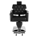 ZUN PVC Leather Cover Galvanized Square Tray with Footrest Retractable Barber Chair 300.00lbs Black 11736312