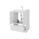 Sinclair Freestanding Bathroom Vanity with Sink, Two Doors and Bottom Drawer, White B128P314810