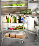 ZUN 3-Tier Stainless Steel Cart, Serving Cart with Wheels, Restaurant, Household, Service Trolley, 51220245