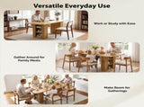 70.9" Rectangular Dining Table for 6 People, Fluted Panel Legs with 2 Side Storage Cabinets, MDF 37176423