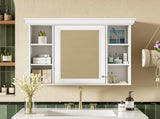 35'' x 28'' White Wall Mounted Bathroom Storage with Mirror Door, Modern Bathroom Wall 35423645