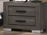 Bedroom Furniture Traditional Look Unique Wooden Nightstand Drawers Bed Side Table Grey HSESF00F5491
