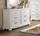 ZUN Classic Traditional Style Dresser of 6x Drawers White Finish Bedroom Antique Handles Wooden B01182191