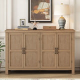 U_STYLE 4-Door Storage Sideboard with Adjustable Shelves and Retro Atimon Handles ,Ample N711P218615D