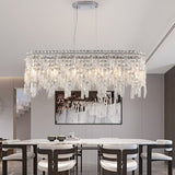 (Same as W1340P189443/L5024-880-C) Silver Elegant Oval Crystal Chandelier, Modern Ceiling Light W1340P189500