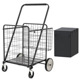 Bigger Super Jumbo Shopping Cart,Grocery Cart on Wheels, Foldable Utility Shopping Carts with Double W1961P290529